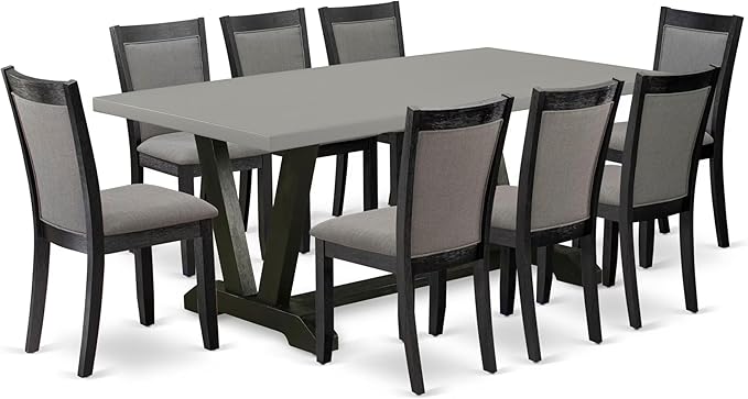 East West Furniture V697MZ650-9 9 Piece Kitchen Table Set Includes a Rectangle by EastWestFurniture