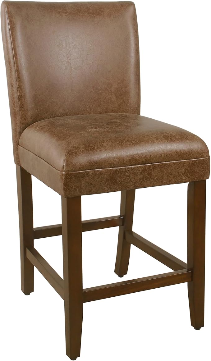 HomePop by Kinfine Fabric Upholstered Parsons Leatherette Counter Height by HomePop