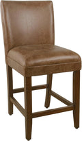 HomePop by Kinfine Fabric Upholstered Parsons Leatherette Counter Height by HomePop