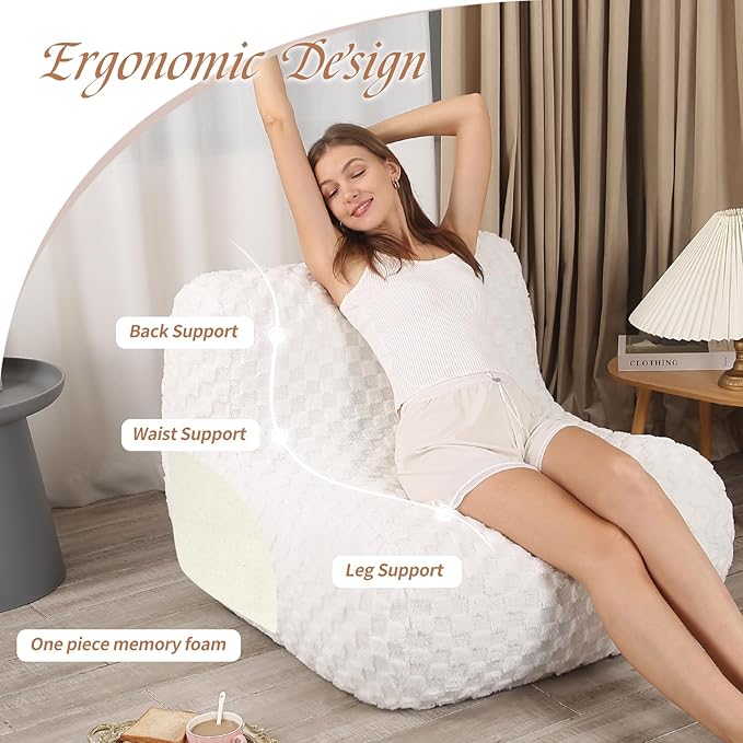 Bean Bag Chairs for Adults, Comfy Floor Sofa - Image 5