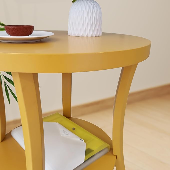 Roundhill Furniture Perth Contemporary Round End Table - Image 4