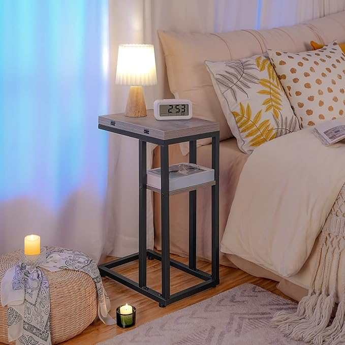 HOOBRO Foldable End Table, C Shaped Side Table - Image 6