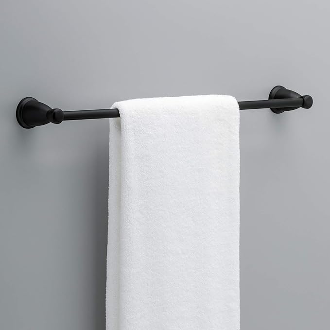 Franklin Brass Kinla 3-Piece Bathroom Set Matte Black 24" Towel Bar Rack - Image 6