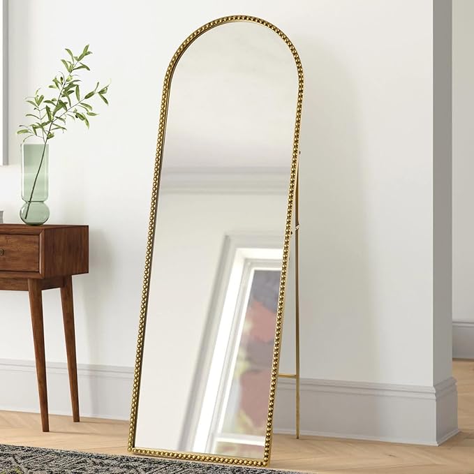 Arch Full Length Mirror with Stand, Antique Gold - Image 5