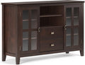 SIMPLIHOME Artisan SOLID WOOD 53 inch Wide Contemporary TV Media Stand in Dark by SimpliHome