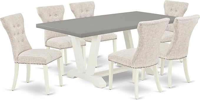 East West Furniture V097GA235-7 7 Piece Kitchen Table & Chairs Set Consist of a by EastWestFurniture