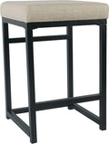 HomePop Home Decor | Modern 24-Inch Counter Stool | Backless Metal Frame Bar by HomePop