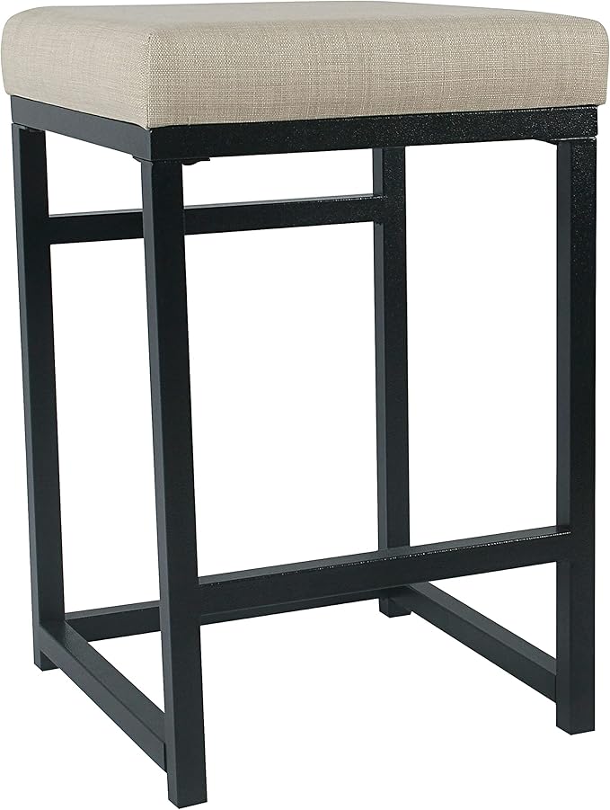 HomePop Home Decor | Modern 24-Inch Counter Stool | Backless Metal Frame Bar by HomePop
