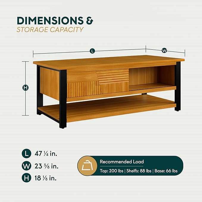 Bme Trapeze Coffee Table for Living Room – Modern Wooden Center Table - Image 2