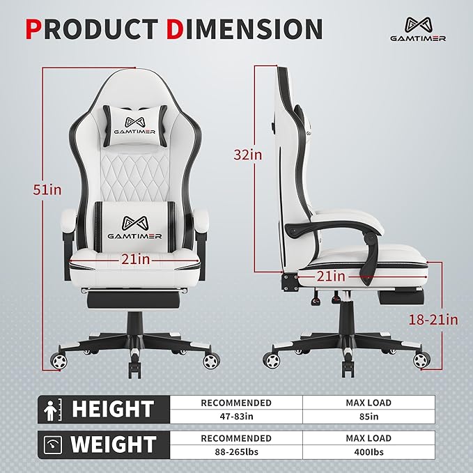 Gaming Chair, 400 lbs Adult Chair, High Back Computer Chair - Image 3