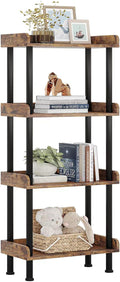 Hosfais Bookcase 4 Tier Bookshelf, Vintage Small Bookshelf by HosfaisHome