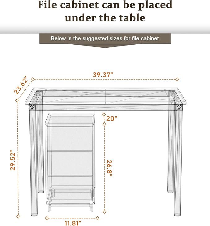Teraves Computer Desk/Dining Table Office Desk Sturdy Writing Workstation - Image 3
