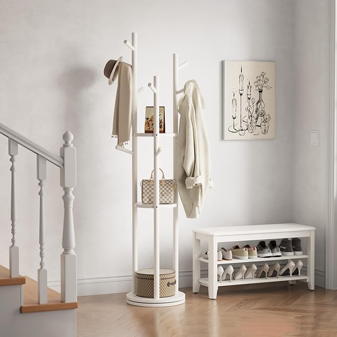 Solid Wood Rotary Coat Rack, Freestanding Coat Rack - Image 8