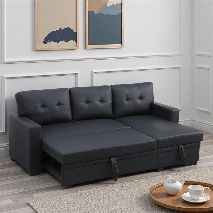 L-Shape Sofa Bed, Pull Out Sleeper Sofa - Image 7