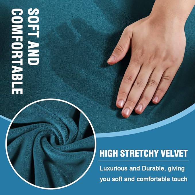 H.VERSAILTEX Sofa Cover 2 Piece T Cushion Armchair Slipcovers Velvet Couch - Image 3