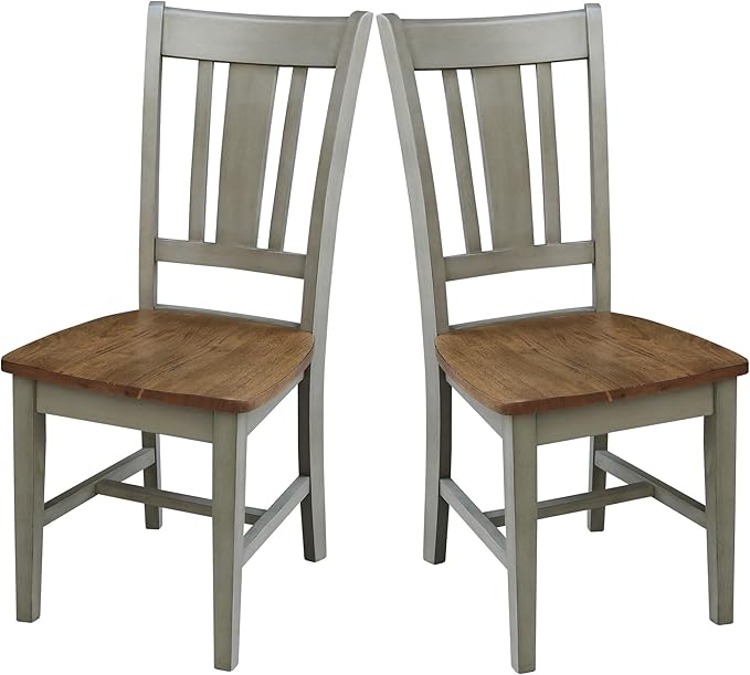 International Concepts San Remo Splatback Chair, Distressed Hickory/Stone by InternationalConcepts