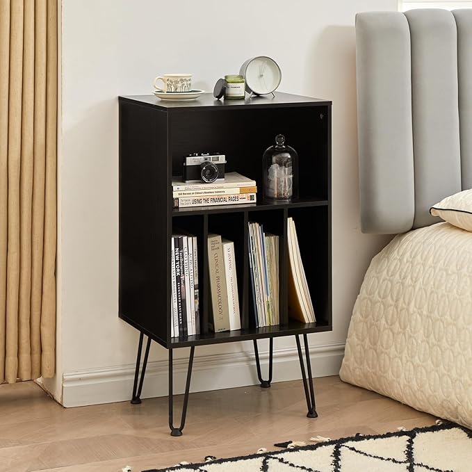 Record Player Stand with Vinyl Storage, Vinyl Record Storage Cabinet Holds Up - Image 6