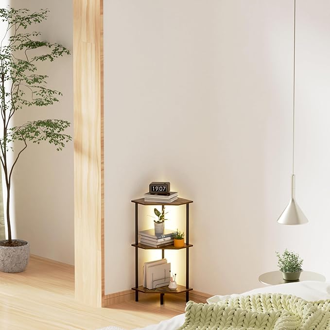 Corner Shelf Stand, Storage Standing Shelf Unit - Image 9