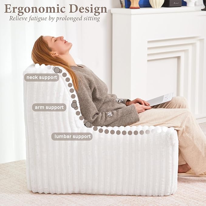 Trenda Super Comfy Lazy Sofa Chair, Soft Faux Fur Accent Chair - Image 7