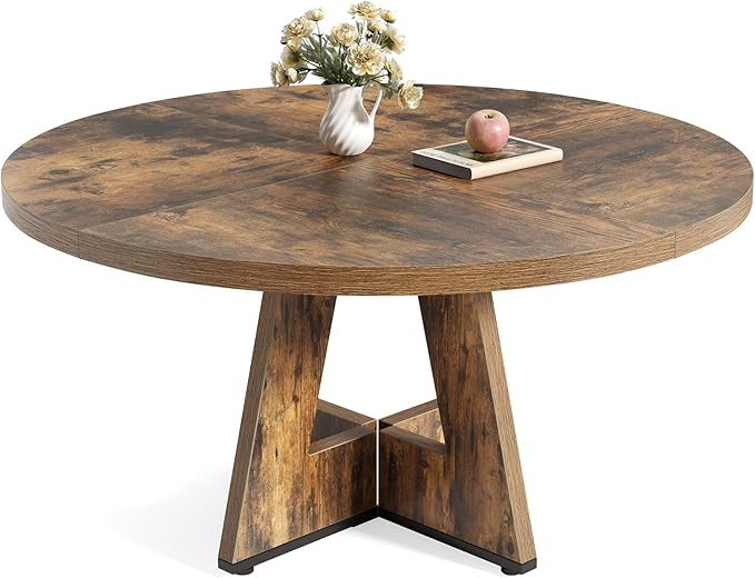 LITTLE TREE Round Dining Table for 4-6 People, 47 Inches Dining Room Table by LITTLETREE