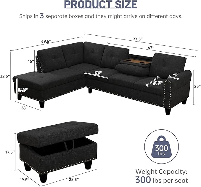 L Shaped Modular Sectional Sofa - Image 2
