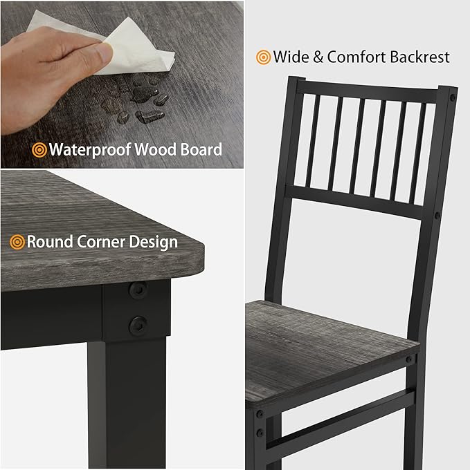 Teraves Dining Table Set for 4/Computer Desk, Kitchen Table - Image 7