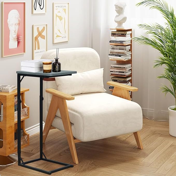 C-Shaped End Table for Couch, Adjustable Sofa Side Table - Image 2