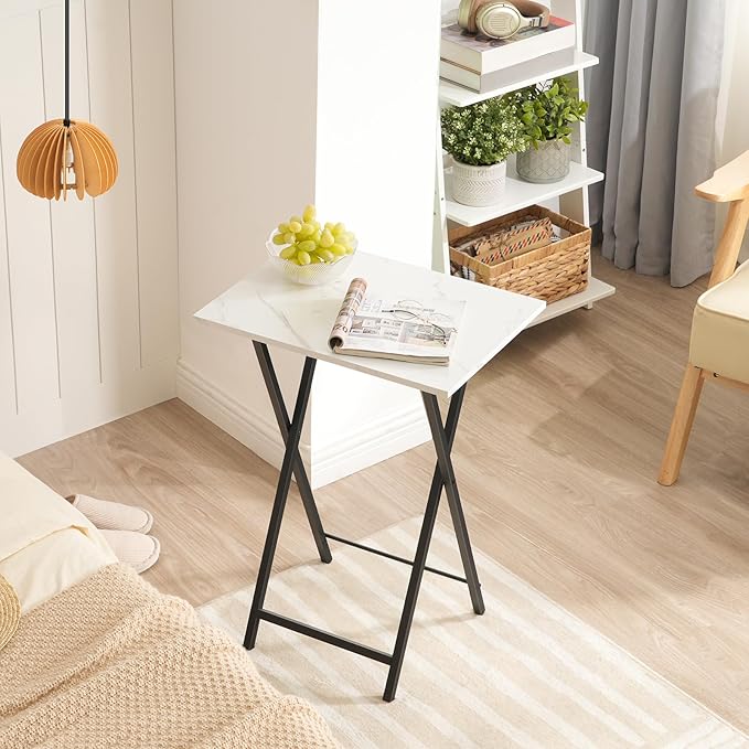 HOOBRO Folding TV Tray Tables, Industrial Side Table - Image 5