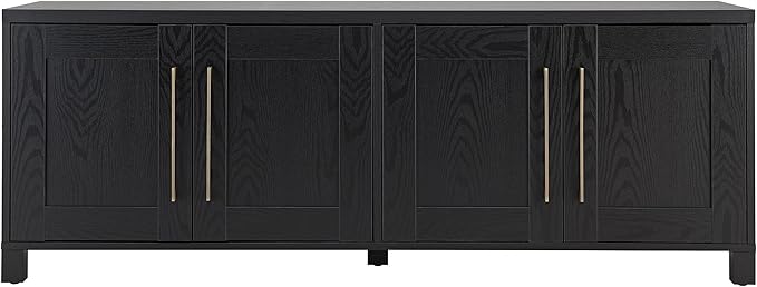 Henn&Hart Rectangular TV Stand for TV's up to 80" in Black Grain, TV Stands for - Image 4