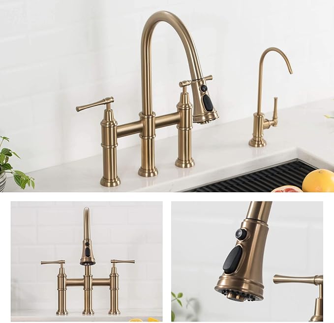 KRAUS Allyn Transitional Bridge Kitchen Faucet - Image 3