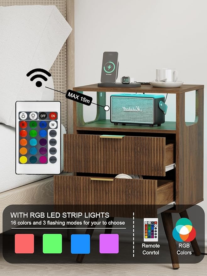 Nightstand, Modern Bedside Table - Image 3
