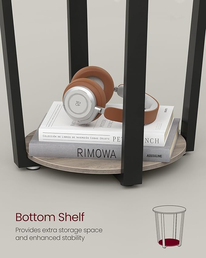 VASAGLE End Table, Round Side Table - Image 7