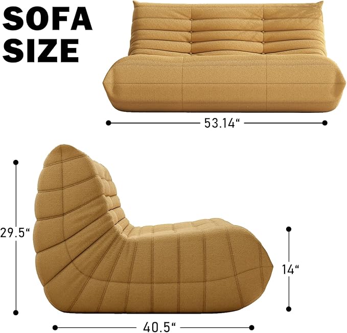 Bean Bag Chair, Loveseat Fireside Chair Bean Bag Sofa Large Bean Bag Chair - Image 2