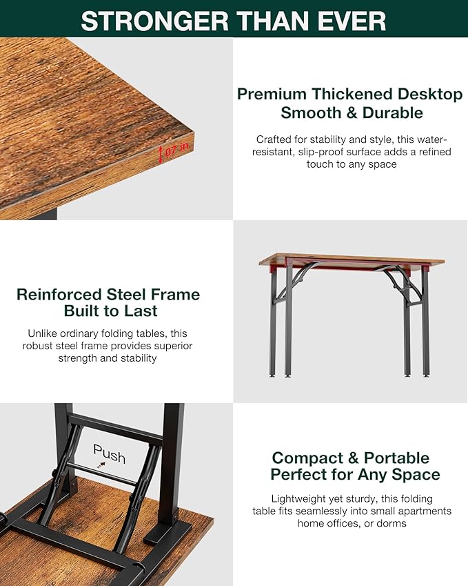 Frylr Small Folding Computer Desk – 35.8 Inch Portable Table - Image 5