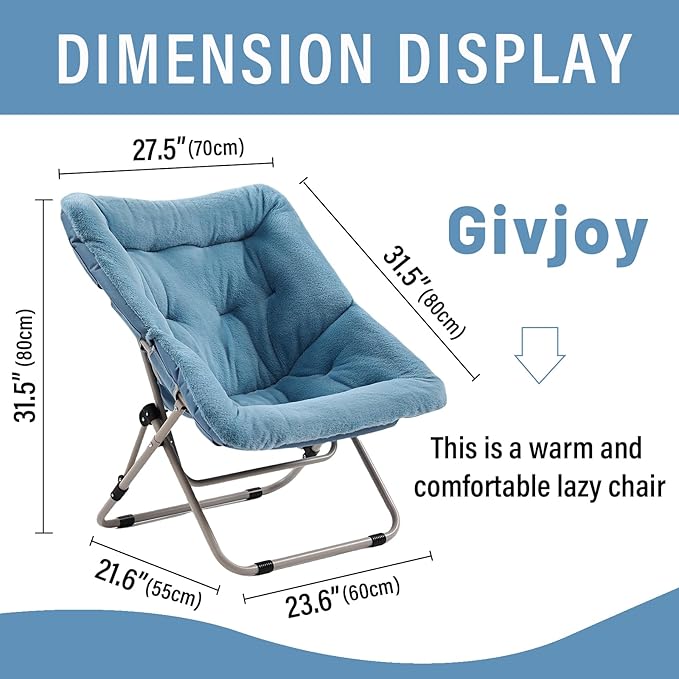 Comfy Folded Chair, Soft Faux Fur Oversized Folding Chair, Flexible Lounge Lazy - Image 3