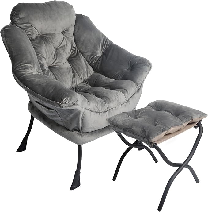 Kokel Lazy Chair with Folding Ottoman, Living Room Chairst - Image 6