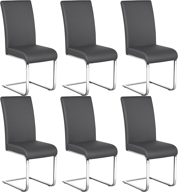 Yaheetech Dining Chairs Set of 6 Modern Faux Leather Upholstered Dining Room by Yaheetech