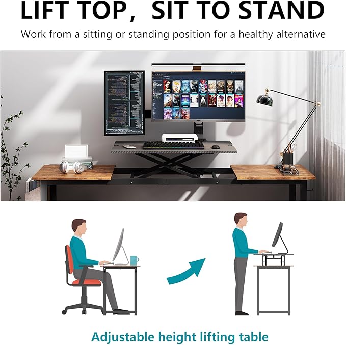 Decoholic Adjustable Height Standing Desk Whole Piece 71x23 Inch Desktop Home - Image 5