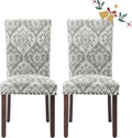 Parsons Dining Chairs Set of 2, Upholstered Nailhead Dining Room Kitchen Side by COLAMYINC