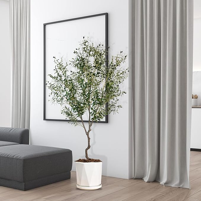 Artificial Tree Faux Olive Tree 8ft Tall Fake Olive Plant in Pot Fake Silk Tree - Image 6