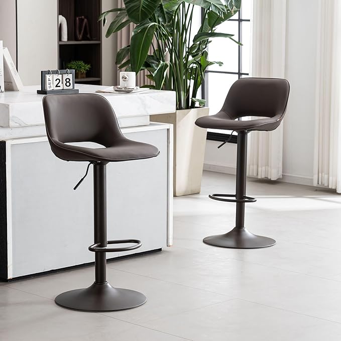 YOUNIKE Bar Stools Set of 2 Modern Swivel Barstools, Adjustable Counter Height - Image 8