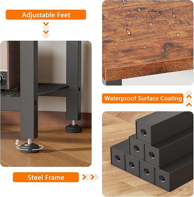 Furologee TV Stand with Power Outlets, Small Entertainment Center with Open - Image 9