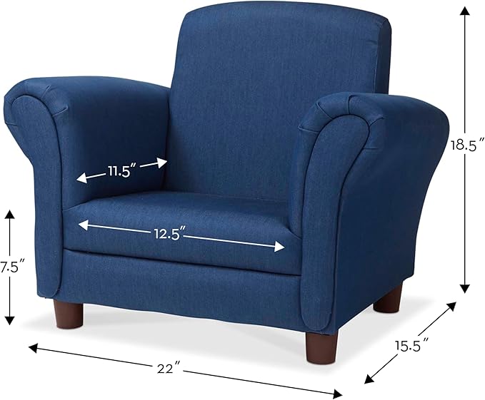 Melissa & Doug Denim Fabric Child’s Armchair Children's Furniture, Child's - Image 3