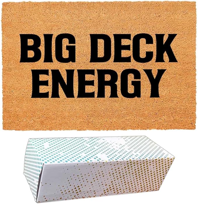 Funny Coir Doormat Big Deck Energy Front Door Mat Entryway Outdoor Mats by FNDMCTPS