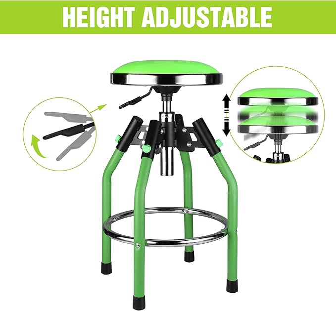 WORKPRO Garage Bar Stool, Heavy Duty Adjustable Hydraulic Shop Stool, 29in to - Image 4
