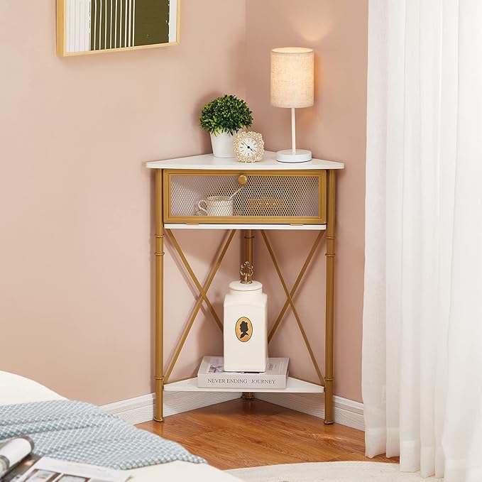 VECELO Cabinet/Table, 3-Tier Display Shelves - Image 4