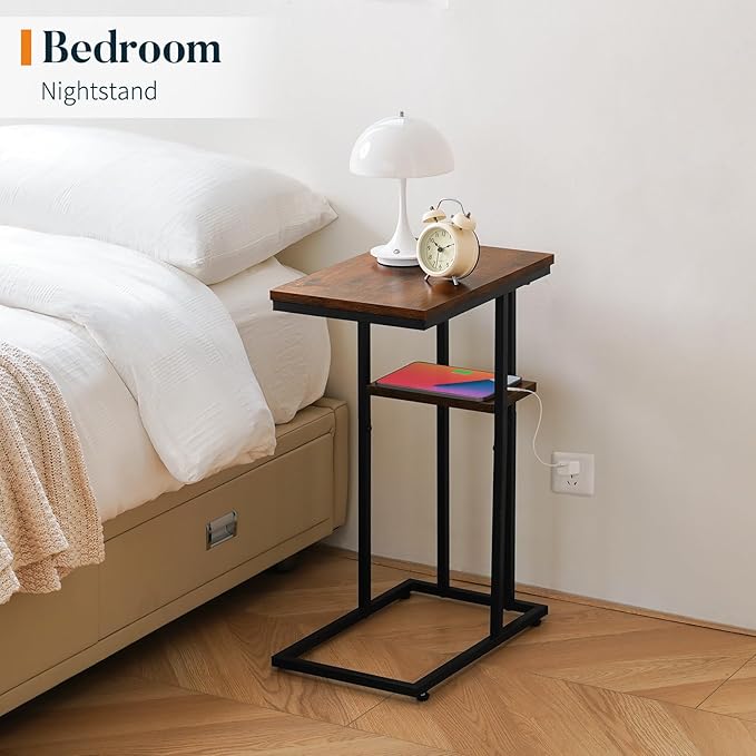 Yoobure C Table End Table Set of 2, Side Tables Living Room, C Shaped Side Table - Image 6