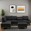 L Shaped Sectional Couches for Living Room, Modular 4 Seat Sofa by FONTOI