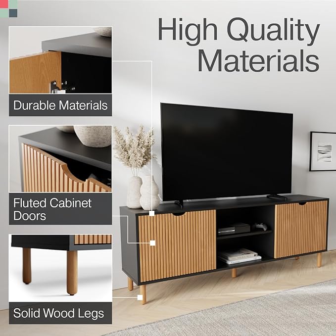 Modern Fluted TV Stand & Media Console - Image 3