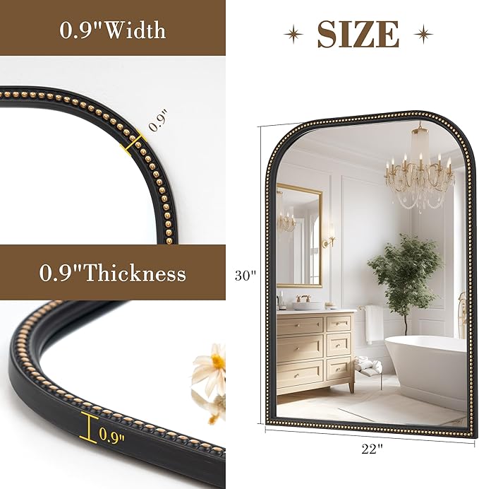 Axeman 22x30 Rounded Rectangular Wall Mirror, Decorative Bathroom Mirror - Image 5